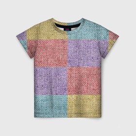 Детская футболка 3D с принтом Patchwork в Белгороде, 100% гипоаллергенный полиэфир | прямой крой, круглый вырез горловины, длина до линии бедер, чуть спущенное плечо, ткань немного тянется | burlap | patchwork | sackcloth | мешковина | ткань