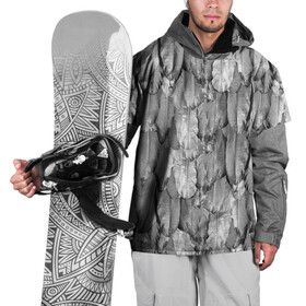 Накидка на куртку 3D с принтом White Raven в Белгороде, 100% полиэстер |  | Тематика изображения на принте: plumage | raven | ворон | оперение | перья