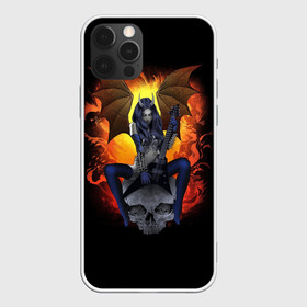 Чехол для iPhone 12 Pro Max с принтом Ангел смерти в Белгороде, Силикон |  | крылья пламя череп рога гитара демон