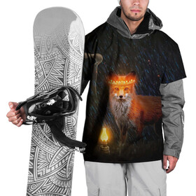 Накидка на куртку 3D с принтом Лиса с огненной короной в Белгороде, 100% полиэстер |  | fox | foxy | животное | звери | лиса | лисенок | лисичка | милая | рыжая | фокс