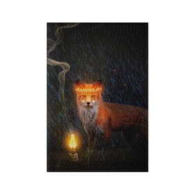 Обложка для паспорта матовая кожа с принтом Лиса с огненной короной в Белгороде, натуральная матовая кожа | размер 19,3 х 13,7 см; прозрачные пластиковые крепления | fox | foxy | животное | звери | лиса | лисенок | лисичка | милая | рыжая | фокс
