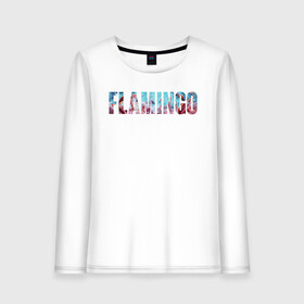 Женский лонгслив хлопок с принтом FLAMINGO в Белгороде, 100% хлопок |  | flamingo | птицы | розовый | фламинго