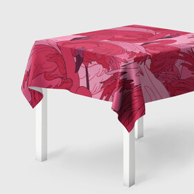 Скатерть 3D с принтом розовые фламинго в Белгороде, 100% полиэстер (ткань не мнется и не растягивается) | Размер: 150*150 см | flamingo | птицы | розовый | фламинго