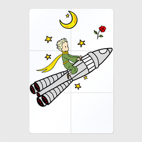 Магнитный плакат 2Х3 с принтом Маленький принц на ракете в Белгороде, Полимерный материал с магнитным слоем | 6 деталей размером 9*9 см | baby | dreams | little prince | prince | rocket | space | stars | the little prince | детские | звезды | космонавт | космос | луна | маленький принц | малыш | месяц | мечты | полет | полумесяц | принц | ракета | ребенок | роза | сказки
