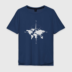 Мужская футболка хлопок Oversize с принтом Карта Мира Компас  в Белгороде, 100% хлопок | свободный крой, круглый ворот, “спинка” длиннее передней части | Тематика изображения на принте: africa | afrika | australia | brazil | compas | earth | geraldic | planet | russia | usa | world map | астралия | африка | бразилия | геральдика | земля | континенты | планета | роза ветров | россия | страна | страны | сша