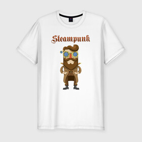 Мужская футболка хлопок Slim с принтом Стимпанк парень Steampunk boy (Z) в Белгороде, 92% хлопок, 8% лайкра | приталенный силуэт, круглый вырез ворота, длина до линии бедра, короткий рукав | Тематика изображения на принте: steam punk | steamfest | steampunk | бойлерпанк | дизельпанк | клокпанк | маннерпанк | механика | научная фантастика | паро панк | паровой панк | паропанк | стим панк | стимпанк | стимпанк стиль | стимфест