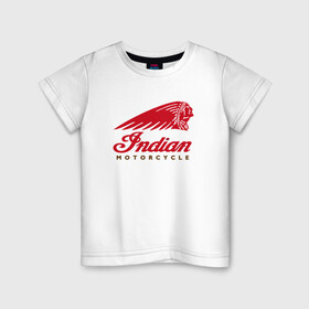 Детская футболка хлопок с принтом Indian Moto Мото Лого (Z) в Белгороде, 100% хлопок | круглый вырез горловины, полуприлегающий силуэт, длина до линии бедер | bike | bikers | indian | indiian logo | moto | motorcycle | sport | байк | байкер | индиан | индиан лого | мото | мотобренд | мотоциклы | спорт
