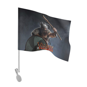 Флаг для автомобиля с принтом Viking Valheim в Белгороде, 100% полиэстер | Размер: 30*21 см | fantasy | mmo | valheim | valve | валхейм | вальхейм | викинги | выживалка | игра | королевская битва | ммо | ролевая игра | фэнтази
