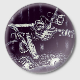 Значок с принтом Siren head в Белгороде,  металл | круглая форма, металлическая застежка в виде булавки | game | арт | игры | лого | обои | рисунок