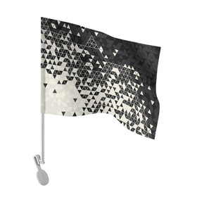 Флаг для автомобиля с принтом Абстракция в Белгороде, 100% полиэстер | Размер: 30*21 см | абстракция | арт | белый | вектор | векторный рисунок | рисунок | треугольник | треугольники | чёрно белый | чёрный