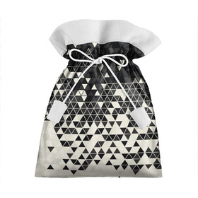 Подарочный 3D мешок с принтом Абстракция в Белгороде, 100% полиэстер | Размер: 29*39 см | Тематика изображения на принте: абстракция | арт | белый | вектор | векторный рисунок | рисунок | треугольник | треугольники | чёрно белый | чёрный