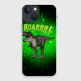 Чехол для iPhone 13 mini с принтом Roarrr Динозавр T rex в Белгороде,  |  | Тематика изображения на принте: dino | dinosaur | roar | t rex | динозавр | роар | тирекс | трекс