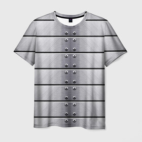Мужская футболка 3D с принтом Metal Armor в Белгороде, 100% полиэфир | прямой крой, круглый вырез горловины, длина до линии бедер | armor | metal | броня | метал