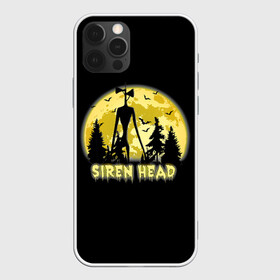 Чехол для iPhone 12 Pro Max с принтом Siren Head | Yellow Moon в Белгороде, Силикон |  | Тематика изображения на принте: 6789 | cartoon | cat | forest | foundation | head | monster | moon | mountains | scp | siren | sirenhead | голова | горы | кот | лес | луна | монстр | объект | объекты | сирена | сиреноголовый | фонд | чудище | чудовище