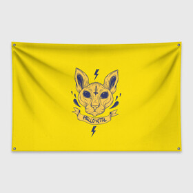 Флаг-баннер с принтом hellokitty в Белгороде, 100% полиэстер | размер 67 х 109 см, плотность ткани — 95 г/м2; по краям флага есть четыре люверса для крепления | китти kitty кошка hellokitty мимими хэллоукитти