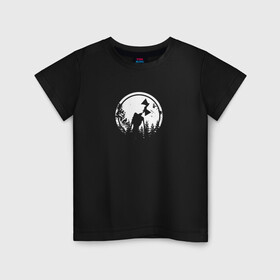 Детская футболка хлопок с принтом Siren Head in the forest в Белгороде, 100% хлопок | круглый вырез горловины, полуприлегающий силуэт, длина до линии бедер | scp | siren head | лес | монстр | персонаж | сиреноголовый