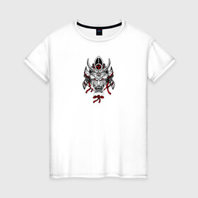 Женская футболка хлопок с принтом Samuray в Белгороде, 100% хлопок | прямой крой, круглый вырез горловины, длина до линии бедер, слегка спущенное плечо | samuray | в топе | в тренде | голова | история | китай