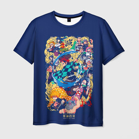 Мужская футболка 3D с принтом Demon Slayer Kimetsu no Yaiba в Белгороде, 100% полиэфир | прямой крой, круглый вырез горловины, длина до линии бедер | demon slayer | kamado | kimetsu no yaiba | nezuko | tanjiro | аниме | гию томиока | зеницу агацума | иноске хашибира | камадо | клинок | корзинная девочка | манга | музан кибуцуджи | незуко | рассекающий демонов | танджиро