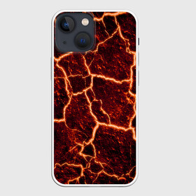 Чехол для iPhone 13 mini с принтом Лава в Белгороде,  |  | лава | огонь | пламя | разлом | текстура | трещины