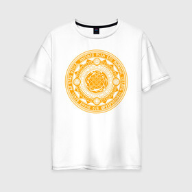 Женская футболка хлопок Oversize с принтом Магический круг в Белгороде, 100% хлопок | свободный крой, круглый ворот, спущенный рукав, длина до линии бедер
 | Тематика изображения на принте: доктор стрэндж | константин | круг | магия | сверхъестественное