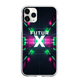 Чехол для iPhone 11 Pro матовый с принтом FuturX в Белгороде, Силикон |  | Тематика изображения на принте: будущее | киберпанк | крест | неон | технологии