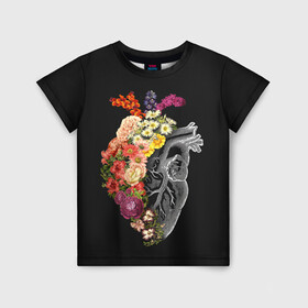Детская футболка 3D с принтом Natural Heart Dual в Белгороде, 100% гипоаллергенный полиэфир | прямой крой, круглый вырез горловины, длина до линии бедер, чуть спущенное плечо, ткань немного тянется | 8 | flower | flowers | garden | heart | natural | symbiote | день | женский | марта | международный | природа | растения | сердце | симбиот | цветы