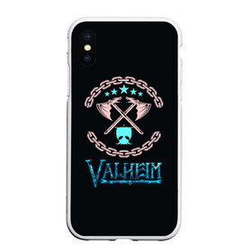 Чехол для iPhone XS Max матовый с принтом Valheim лого и цепи в Белгороде, Силикон | Область печати: задняя сторона чехла, без боковых панелей | fantasy | mmo | valheim | valve | валхейм | вальхейм | викинги | выживалка | игра | королевская битва | ммо | ролевая игра | фэнтази