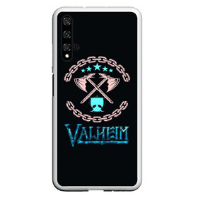 Чехол для Honor 20 с принтом Valheim лого и цепи в Белгороде, Силикон | Область печати: задняя сторона чехла, без боковых панелей | fantasy | mmo | valheim | valve | валхейм | вальхейм | викинги | выживалка | игра | королевская битва | ммо | ролевая игра | фэнтази