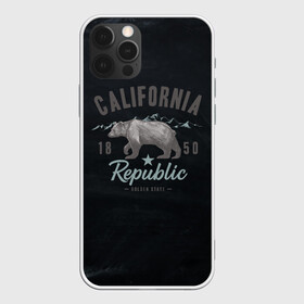 Чехол для iPhone 12 Pro с принтом California republic в Белгороде, силикон | область печати: задняя сторона чехла, без боковых панелей | bear | california | republic | state | калифорния | медведь | республика