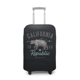 Чехол для чемодана 3D с принтом California republic в Белгороде, 86% полиэфир, 14% спандекс | двустороннее нанесение принта, прорези для ручек и колес | bear | california | republic | state | калифорния | медведь | республика