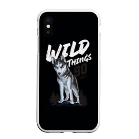 Чехол для iPhone XS Max матовый с принтом Wild Things в Белгороде, Силикон | Область печати: задняя сторона чехла, без боковых панелей | Тематика изображения на принте: wolf | волк | лес | пес | север | собака | хаски