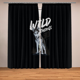 Фотошторы с принтом Wild Things в Белгороде, Блэкаут (светозащита 90%) / Габардин (светозащита 40% | 2 полотна шириной по 145 см; Высота 200-300 см; Крепление: шторная лента (на крючки); | Тематика изображения на принте: wolf | волк | лес | пес | север | собака | хаски