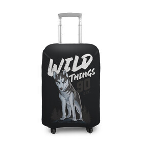 Чехол для чемодана 3D с принтом Wild Things в Белгороде, 86% полиэфир, 14% спандекс | двустороннее нанесение принта, прорези для ручек и колес | wolf | волк | лес | пес | север | собака | хаски