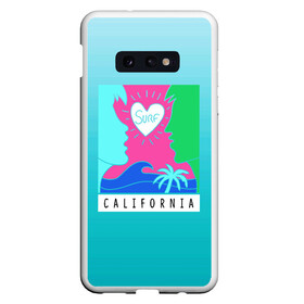 Чехол для Samsung S10E с принтом CALIFORNIA SURF в Белгороде, Силикон | Область печати: задняя сторона чехла, без боковых панелей | california | love | surf | влюбленные | закат | калифорния | любовь | море | пальма