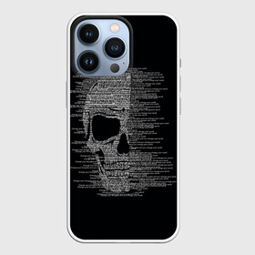 Чехол для iPhone 13 Pro с принтом Череп из текста в Белгороде,  |  | hell | skull | ад | скелет | ужасы | череп | черепушка