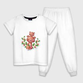 Детская пижама хлопок с принтом Веселые медведи милашки в Белгороде, 100% хлопок |  брюки и футболка прямого кроя, без карманов, на брюках мягкая резинка на поясе и по низу штанин
 | Тематика изображения на принте: веселые | животные | малышка | медведи | медвежонок | милашка | мультяшка