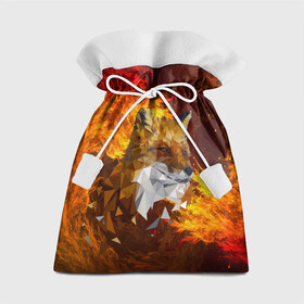 Подарочный 3D мешок с принтом Огненный Лис в Белгороде, 100% полиэстер | Размер: 29*39 см | animal | fire | fox | texture | битва огней | животные | лис | лиса | огонь | пламя | стихия | текстура