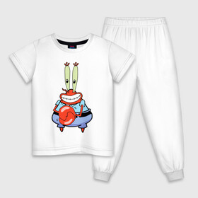 Детская пижама хлопок с принтом Мистер Крабс в Белгороде, 100% хлопок |  брюки и футболка прямого кроя, без карманов, на брюках мягкая резинка на поясе и по низу штанин
 | mister crabs | sponge bob | губка боб | мистер крабс