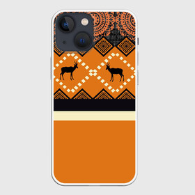 Чехол для iPhone 13 mini с принтом Африканский Мотив в Белгороде,  |  | африка | африканский мотив | газели | животное | линии | полосы | рисунок | туризм