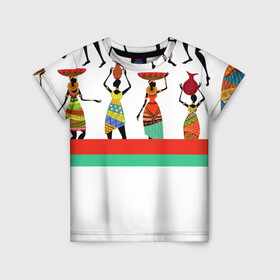 Детская футболка 3D с принтом Девушки в Белгороде, 100% гипоаллергенный полиэфир | прямой крой, круглый вырез горловины, длина до линии бедер, чуть спущенное плечо, ткань немного тянется | африка | афроамериканки | девушки | линии | полосы | рисунок