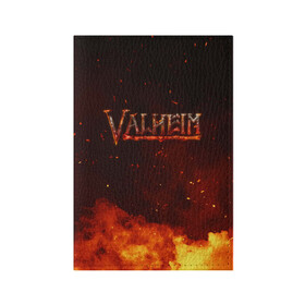 Обложка для паспорта матовая кожа с принтом Valheim огненный лого в Белгороде, натуральная матовая кожа | размер 19,3 х 13,7 см; прозрачные пластиковые крепления | fantasy | mmo | valheim | valve | валхейм | вальхейм | викинги | выживалка | игра | королевская битва | ммо | ролевая игра | фэнтази
