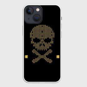 Чехол для iPhone 13 mini с принтом Пиратский через из золота в Белгороде,  |  | hell | skull | ад | скелет | ужасы | череп | черепушка