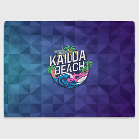 Плед 3D с принтом KAILUA BEACH в Белгороде, 100% полиэстер | закругленные углы, все края обработаны. Ткань не мнется и не растягивается | kailua | акула | закат | море | отдых | отпуск | пальмы | пляж