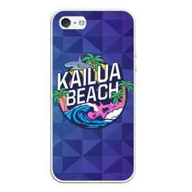 Чехол для iPhone 5/5S матовый с принтом KAILUA BEACH в Белгороде, Силикон | Область печати: задняя сторона чехла, без боковых панелей | kailua | акула | закат | море | отдых | отпуск | пальмы | пляж