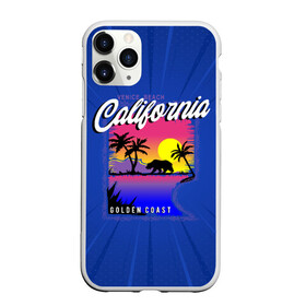 Чехол для iPhone 11 Pro Max матовый с принтом California golden coast в Белгороде, Силикон |  | california | golden coast | гризли | закат | калифорния | медведь | пальмы | природа