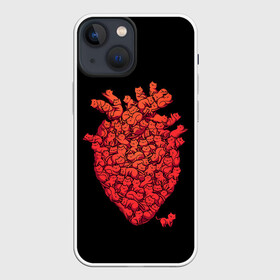 Чехол для iPhone 13 mini с принтом Сердце Из Котиков в Белгороде,  |  | cat | cats | heart | kittens | love | meow | moore | red | кот | котики | котята | кошка | красный | лав | любовь | мур | мяу | сердечко | сердце