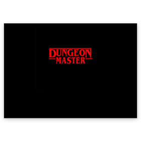 Поздравительная открытка с принтом Stranger Dungeon Master в Белгороде, 100% бумага | плотность бумаги 280 г/м2, матовая, на обратной стороне линовка и место для марки
 | aniki | billy | boss | boy | bucks | dark | deep | door | dungeon | fantasy | gachi | gachimuchi | gym | hundred | master | muchi | next | stranger | the | things | three | van | wee | билли | ван | гачи | гачимучи | дела | мучи |