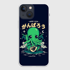 Чехол для iPhone 13 mini с принтом Cthulhu. Good Luck в Белгороде,  |  | ancient | azathoth | call | cthulhu | dagon | good | howard | hydra | lovecraft | luck | nyarlathotep | of | phillips | the | unknown | yog sothoth | азатот | гидра | говард | дагон | древний | зов | йог сотот | ктулху | лавкрафт | неведомый | ньярлатотеп