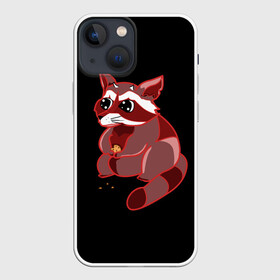 Чехол для iPhone 13 mini с принтом Сердитый енотик в Белгороде,  |  | еда | енот | животное | звери | печенька