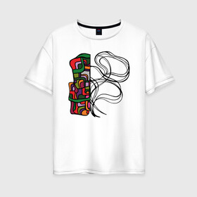 Женская футболка хлопок Oversize с принтом Противостояние в Белгороде, 100% хлопок | свободный крой, круглый ворот, спущенный рукав, длина до линии бедер
 | абстракция | графика | парадокс | сюрреализм | фантазия